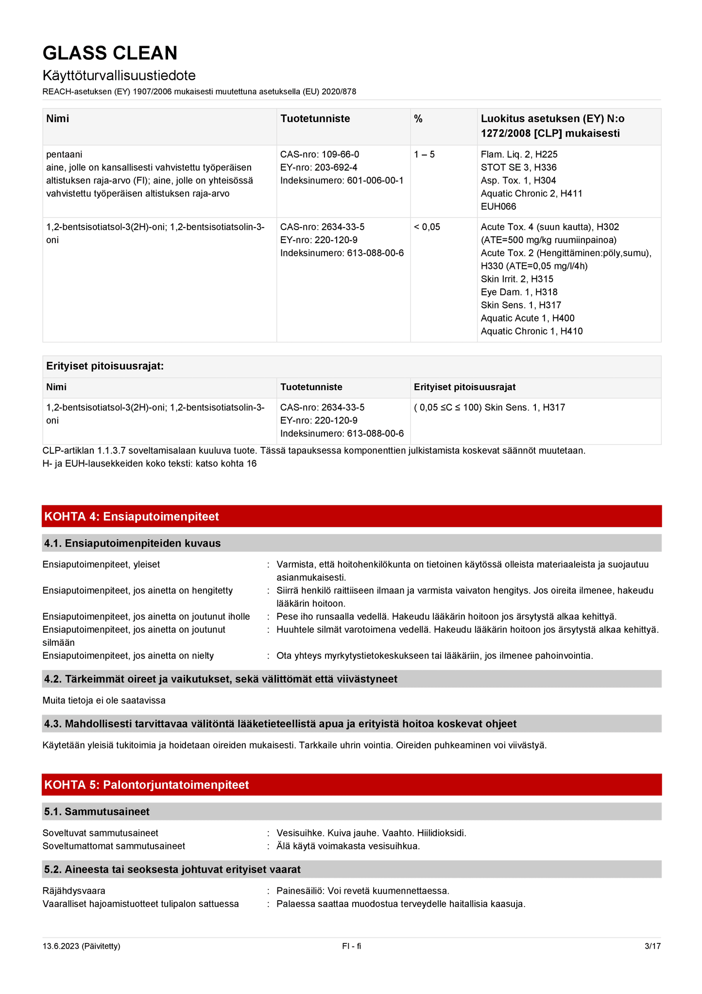 Lasinpesuspray CRC Glass Clean 500 ml (Pesuaineet)