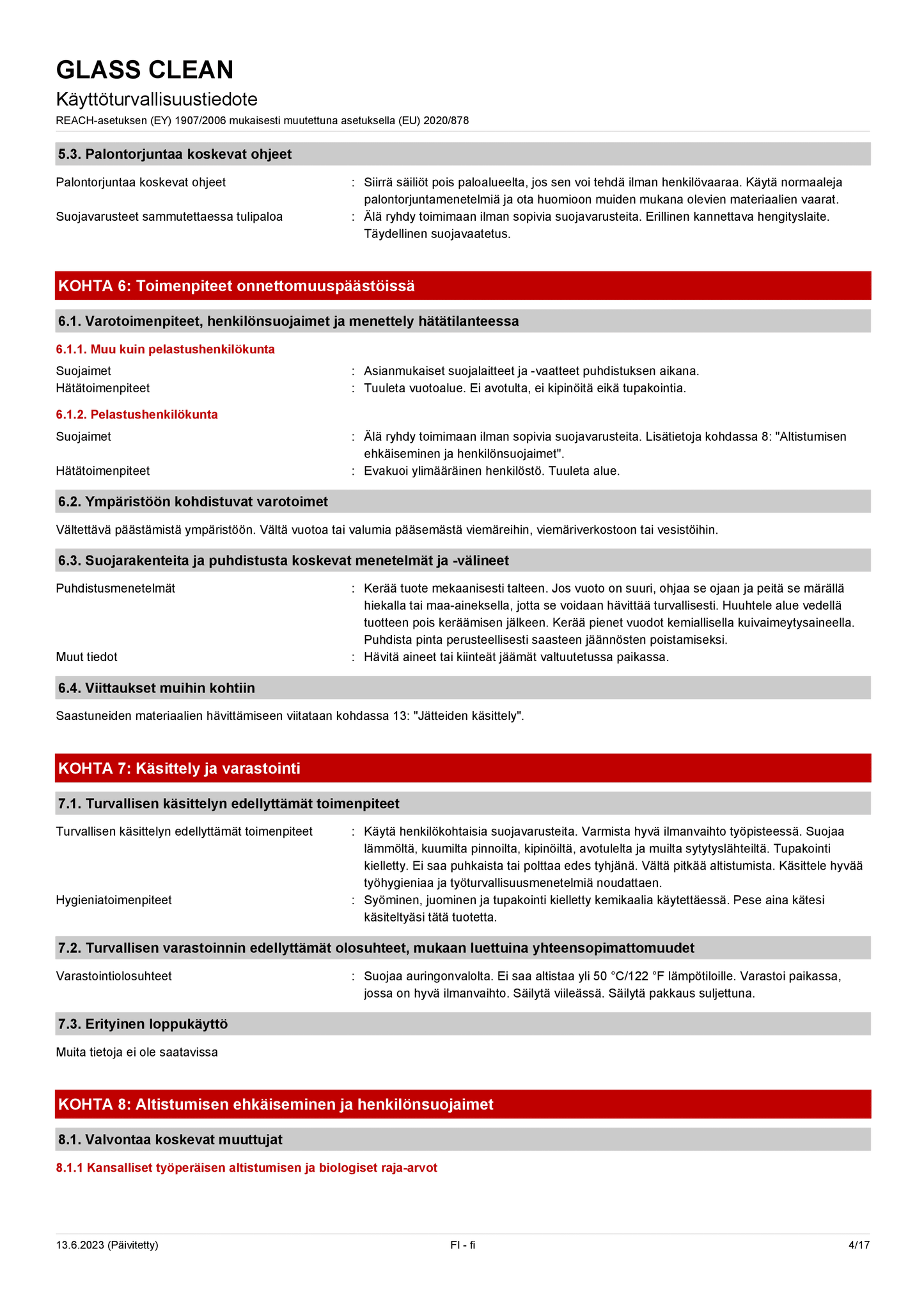 Lasinpesuspray CRC Glass Clean 500 ml (Pesuaineet)