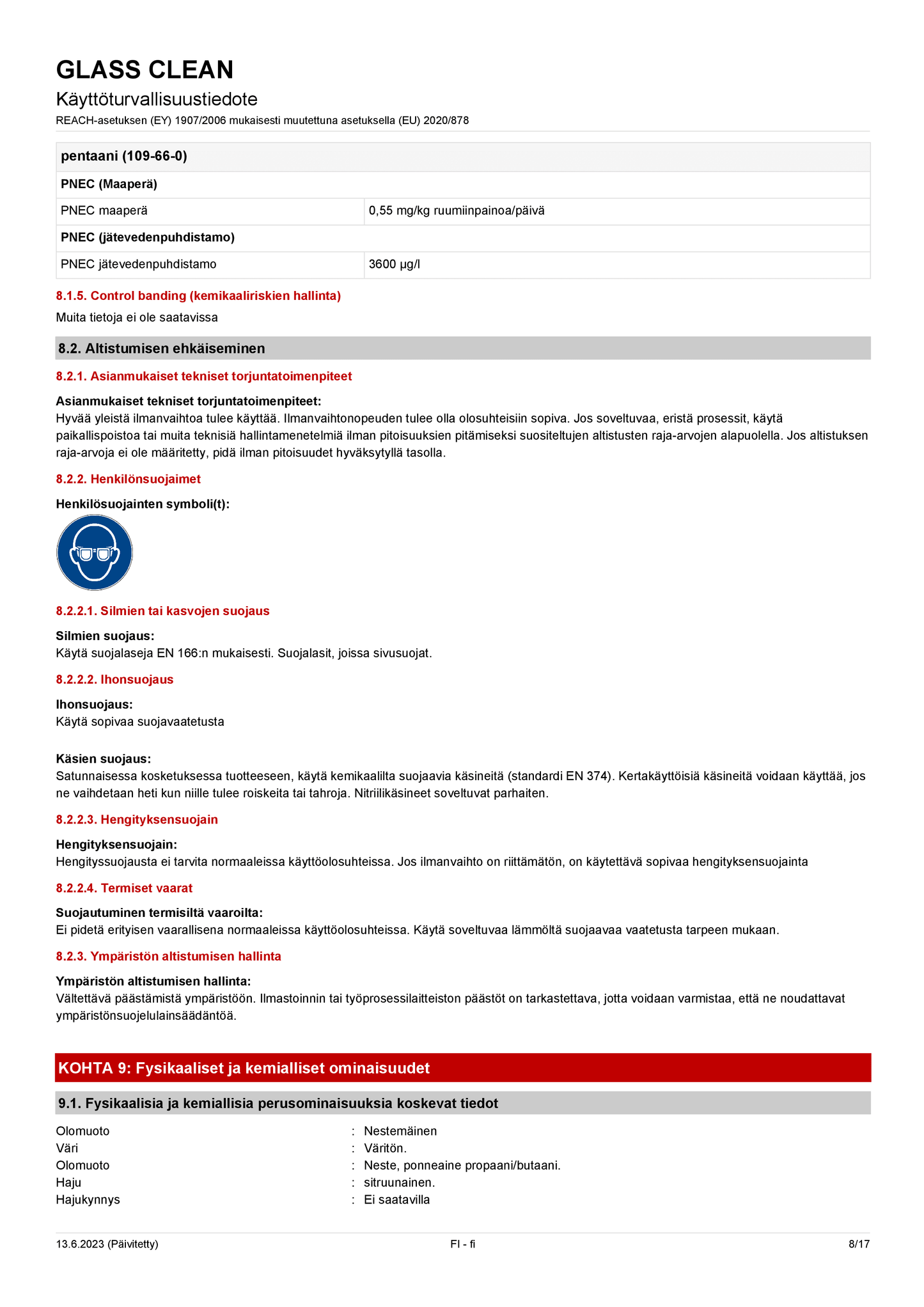 Lasinpesuspray CRC Glass Clean 500 ml (Pesuaineet)