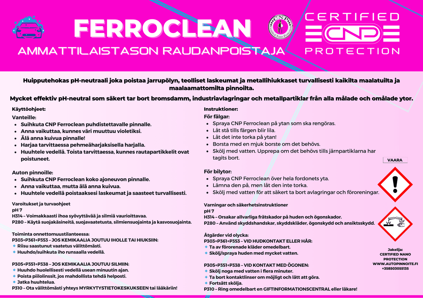 CNP- FerroClean, Ammattilaistason raudanpoistaja 5L