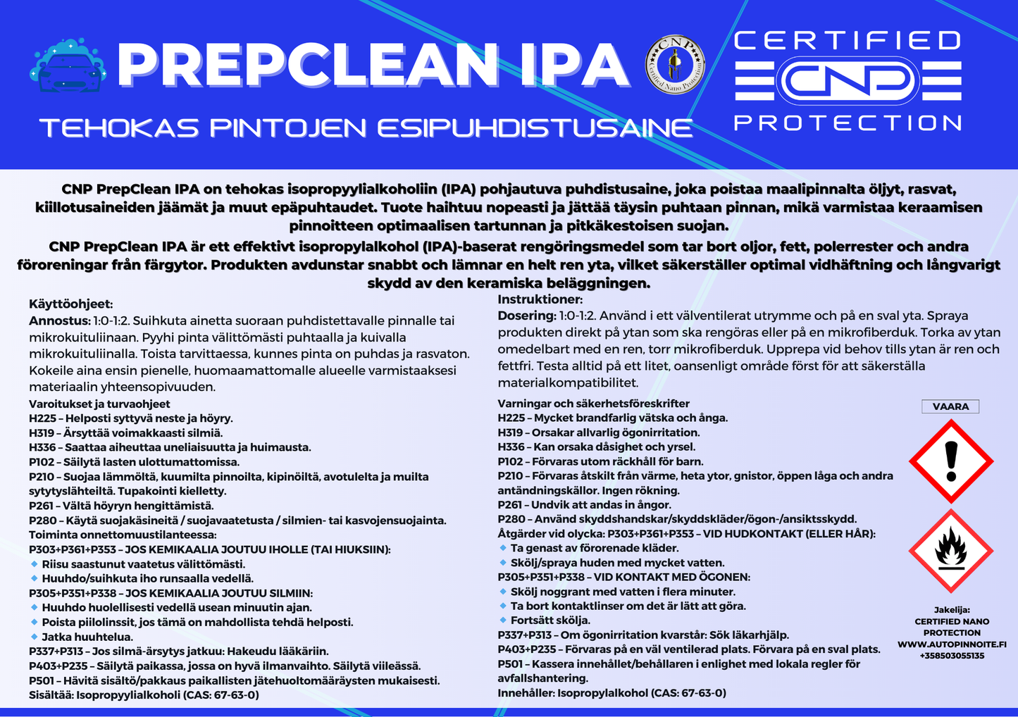 CNP PrepClean IPA – Esipuhdistusaine keraamisen pinnoitteen alle 5L