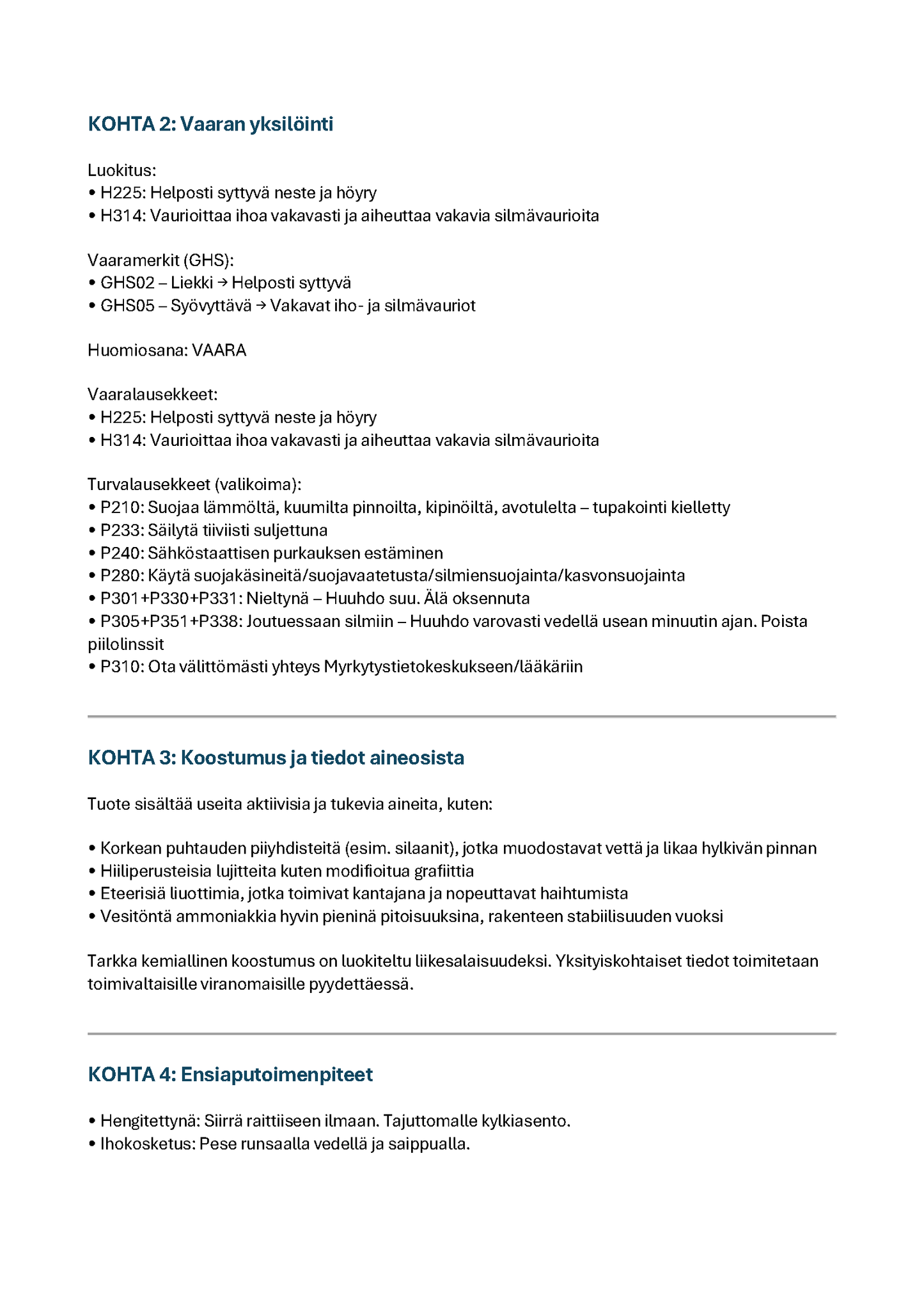 CNP Eminent -paketin (TOP) tiivistys komponentti, Eminent Solid (K2) 30ml*