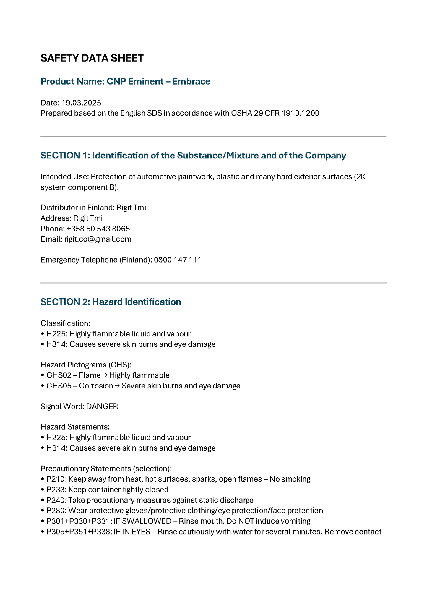 CNP Eminent Ceramic 2K permanent coating