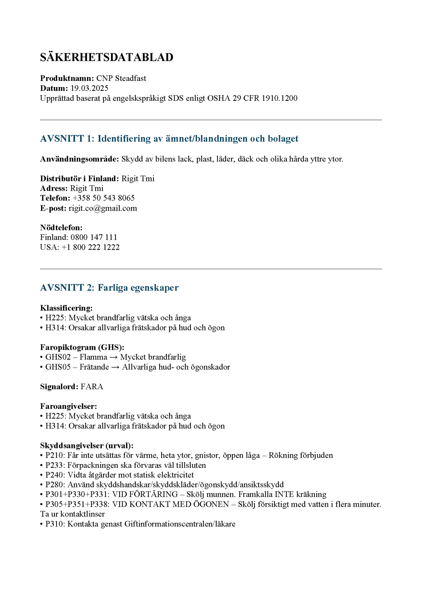 CNP Steadfast Ceramic Permanent Coating